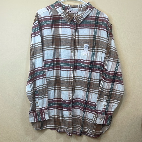 SO Womens Flannel Button Down Size XXL - Picture 1 of 4
